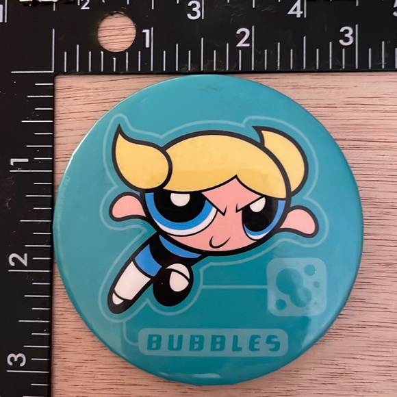 1998 Cartoon Network Powder Puff Girls Bubbles Collectors Pin Back Button - Picture 1 of 2